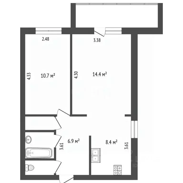 2-к кв. Московская область, Одинцовский городской округ, ВНИИССОК пгт ... - Фото 2