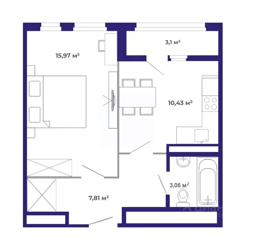 1-к кв. Иркутская область, Иркутский муниципальный округ, Маркова рп, ... - Фото 1