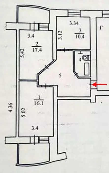 2-к кв. Калужская область, Калуга ул. Гурьянова, 26 (61.7 м) - Фото 2