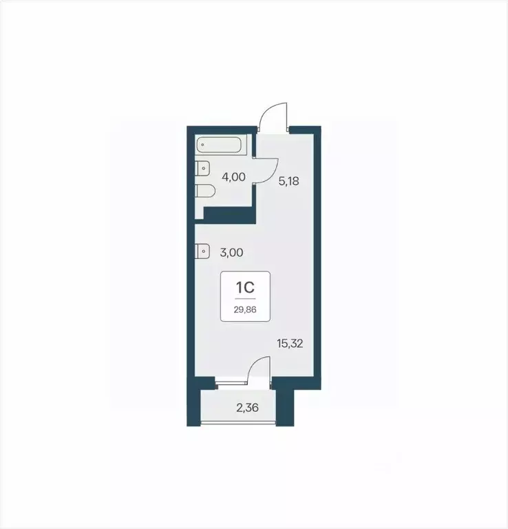 Студия Новосибирская область, Новосибирск Красный просп., 180 (30.2 м) - Фото 1