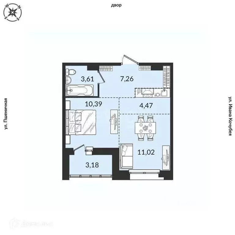 2-к кв. Иркутская область, Иркутск Пшеничная ул., 15 (39.93 м) - Фото 0