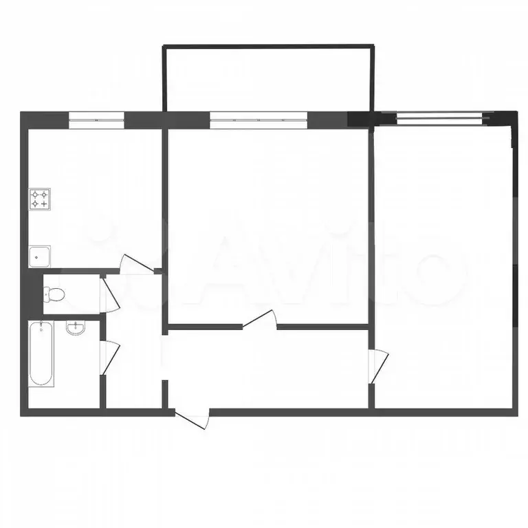 2-к. квартира, 51,5 м, 4/9 эт. - Фото 0