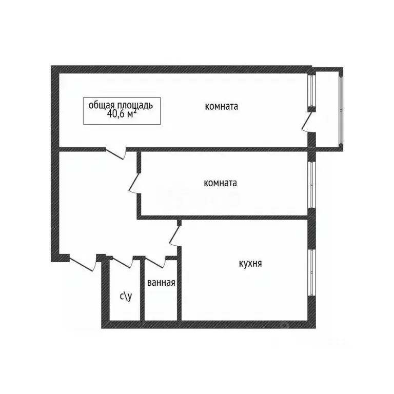 2-к кв. Брянская область, Брянск ул. Емлютина, 43 (40.6 м) - Фото 1