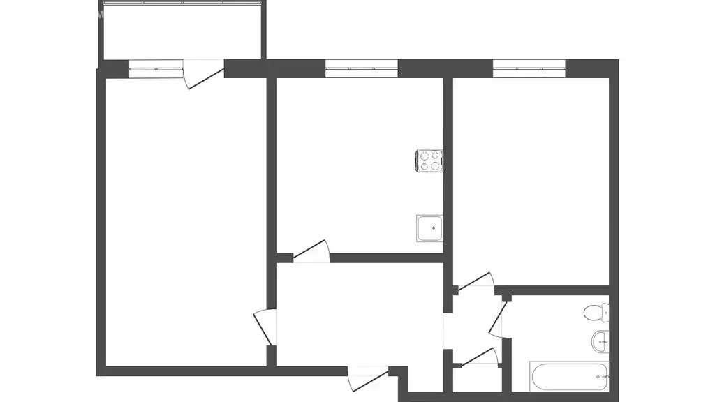 2-комнатная квартира: посёлок Торгили, Станционная улица, 13 (53.8 м) - Фото 1