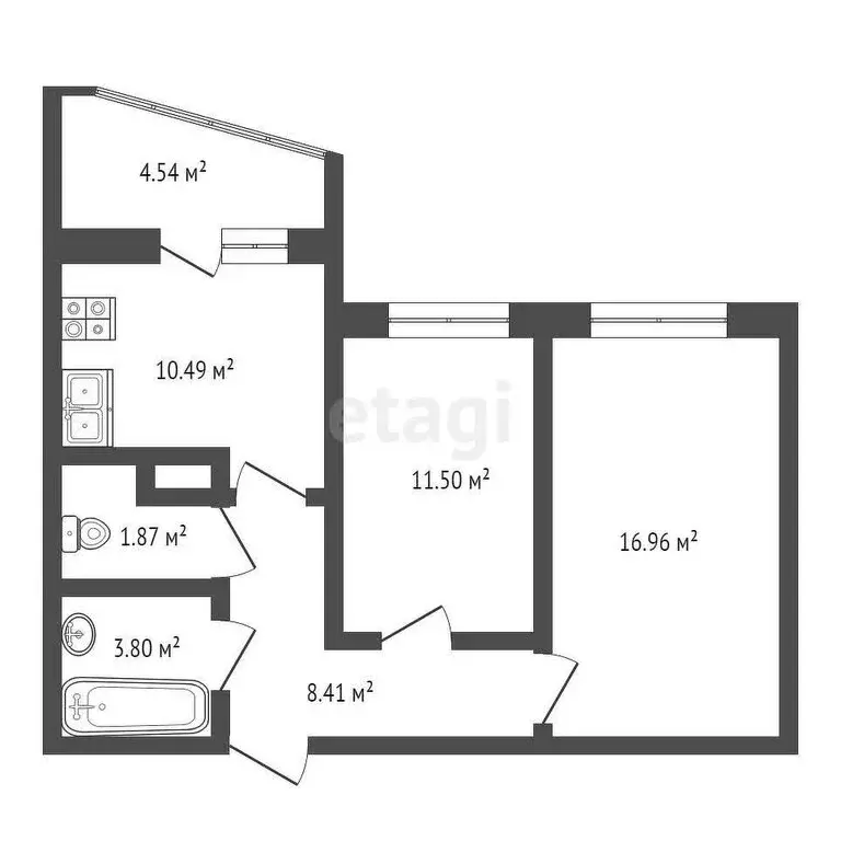 2-комнатная квартира: село Засечное, Олимпийская улица, 5 (57.6 м) - Фото 0
