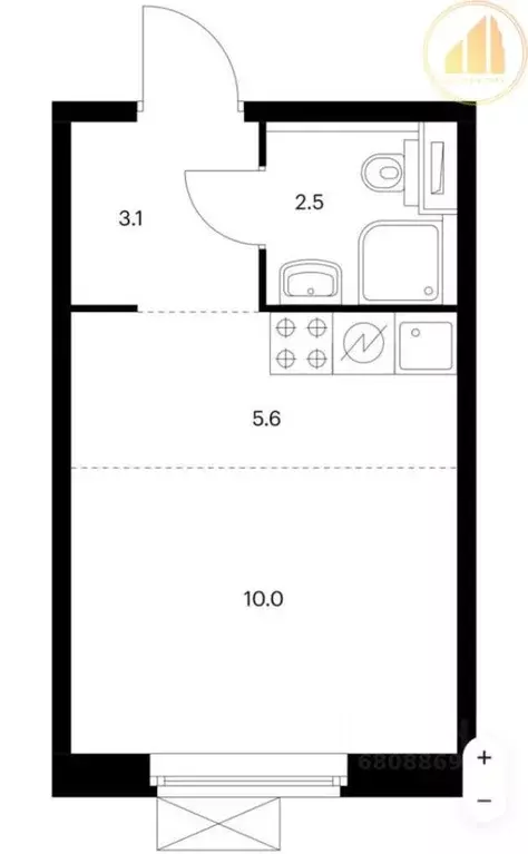 Студия Москва Люблинская ул., 72к3 (21.5 м) - Фото 1