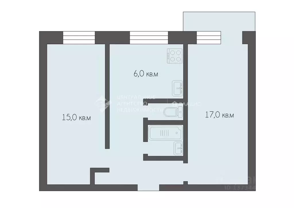 2-к кв. Рязанская область, Рязань Касимовское ш., 29к2 (45.0 м) - Фото 1