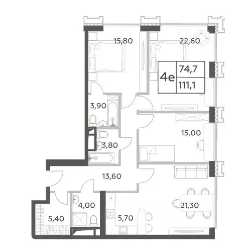 4-к кв. Москва просп. Генерала Дорохова, 49 (111.0 м) - Фото 2