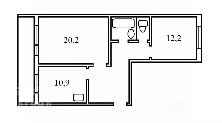 2-к кв. Томская область, Томск ул. Андрея Крячкова, 17 (58.9 м) - Фото 1