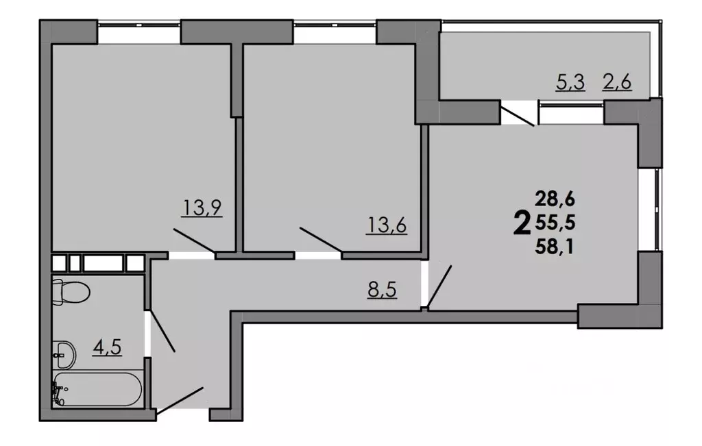 2-к кв. Ростовская область, Ростов-на-Дону просп. Маршала Жукова, 18/1 ... - Фото 1