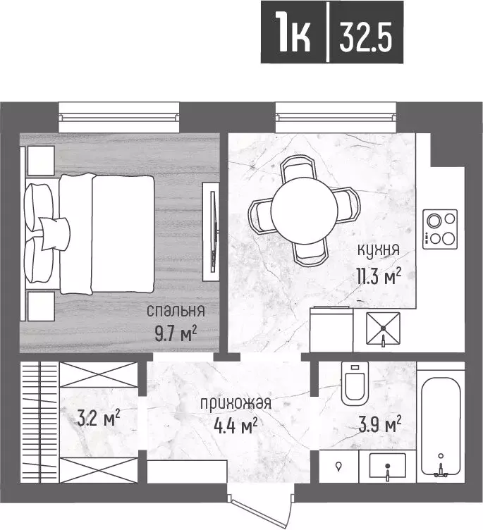 1-комнатная квартира: Калининградская область, Светлогорск (32.5 м) - Фото 0
