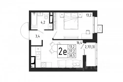 1-к кв. Московская область, Химки Клязьма-Старбеево мкр, Международный ... - Фото 1