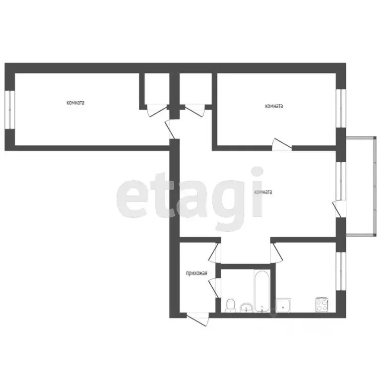 3-к кв. Свердловская область, Талица ул. Ленина, 40 (55.4 м) - Фото 2