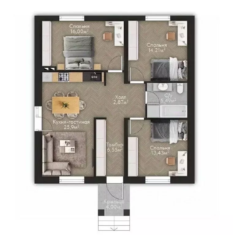 Дом в Татарстан, Зеленодольск ул. Ленина (88 м) - Фото 2