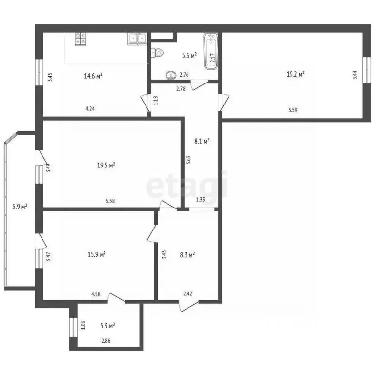 3-к кв. Тюменская область, Тюмень Широтная ул., 165к3 (97.0 м) - Фото 0