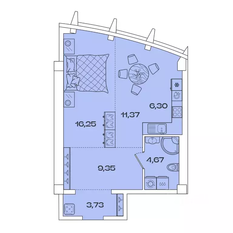 1-к кв. Иркутская область, Иркутск наб. Верхняя (51.67 м) - Фото 0