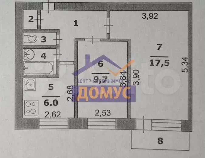2-к. квартира, 43,3 м, 3/9 эт. - Фото 0