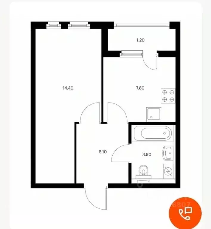 1-к кв. Краснодарский край, Новороссийск ул. Мурата Ахеджака, 3к1 ... - Фото 2