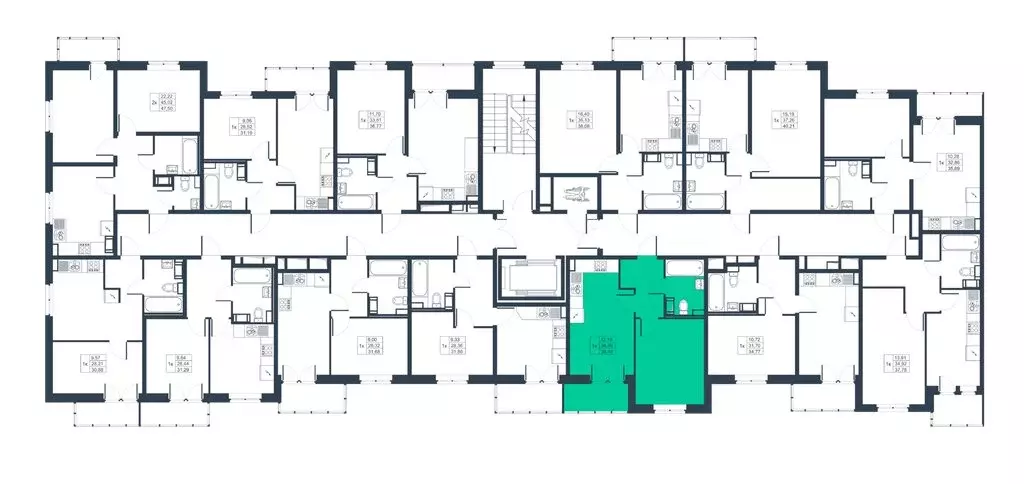 1-комнатная квартира: Коммунар, массив Ижора (36.74 м) - Фото 1
