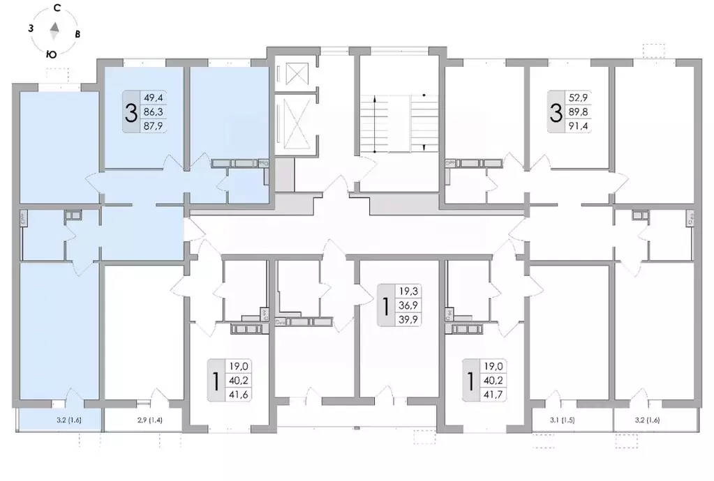 3-к кв. воронежская область, воронеж ул. шишкова, 140б/16 (87.9 м) - Фото 1