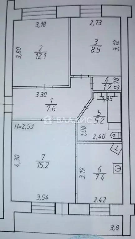 3-к кв. Карелия, Сегежа ул. Антикайнена, 4 (57.2 м) - Фото 1