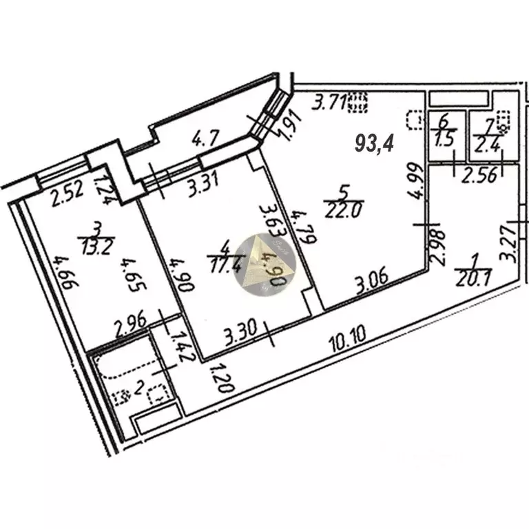 2-к кв. Санкт-Петербург ул. Руднева, 16 (93.4 м) - Фото 2