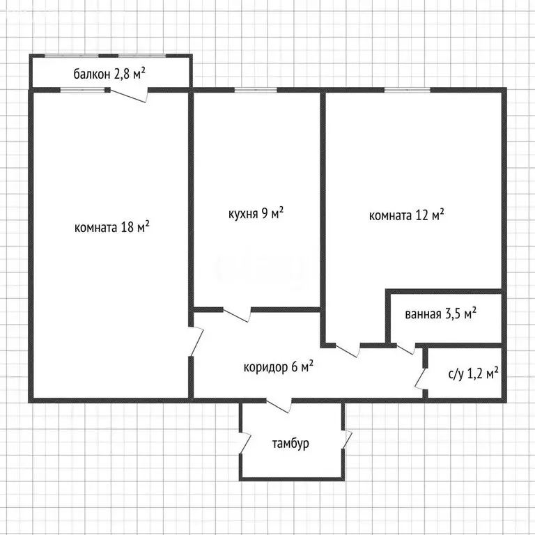 2-комнатная квартира: Белореченск, улица Ленина, 125 (52.5 м) - Фото 1