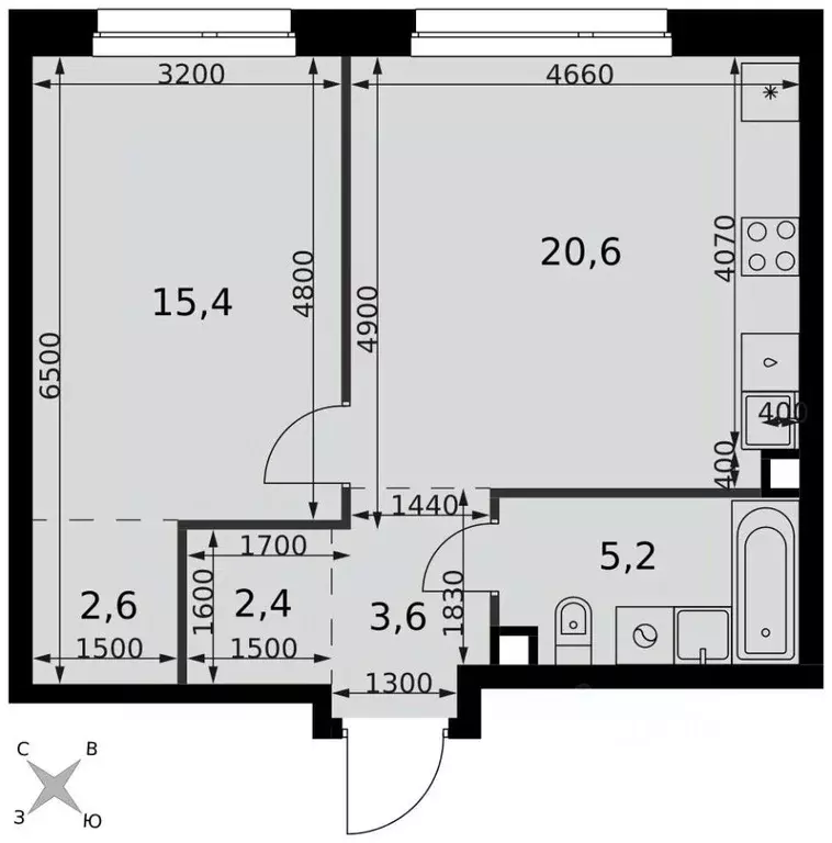 2-к кв. Москва Новоостаповская ул., 6АС1 (49.8 м) - Фото 1
