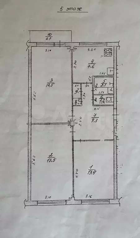 3-к. квартира, 70 м, 5/5 эт. - Фото 0