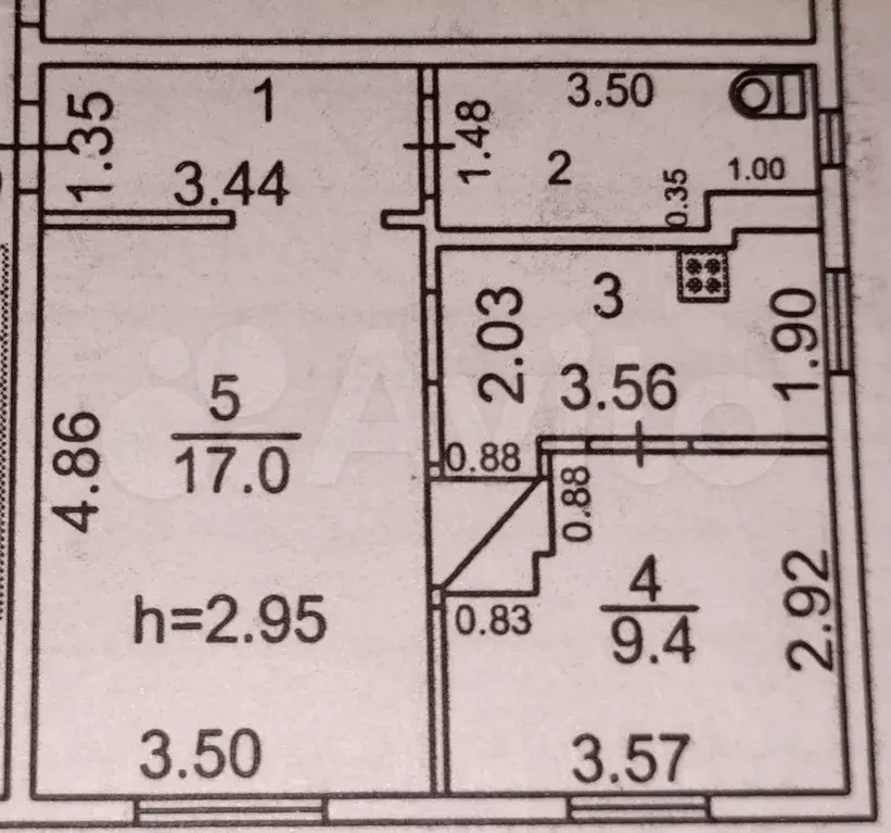 2-к. квартира, 42 м, 2/2 эт. - Фото 0