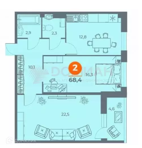 Продаётся 2-к квартира, 68 м - Фото 0