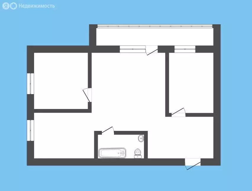 3-комнатная квартира: Тюмень, Первомайская улица, 60 (62.2 м) - Фото 2