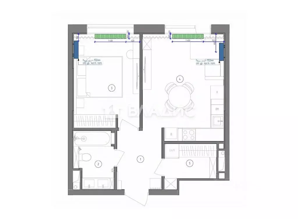 2-к кв. Москва ул. Нижние Мневники, 16к4 (47.0 м) - Фото 2