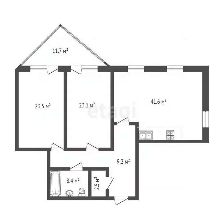 3-к кв. Тюменская область, Тюмень Первомайская ул., 34 (119.2 м) - Фото 2
