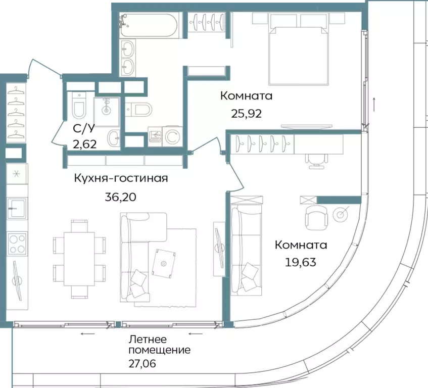 3-к квартира, 111.43 м - Фото 0
