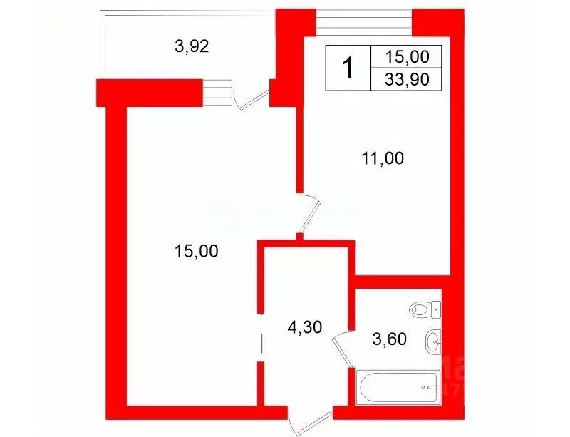 1-к кв. Ленинградская область, Мурино Всеволожский район, ул. Шоссе в ... - Фото 2