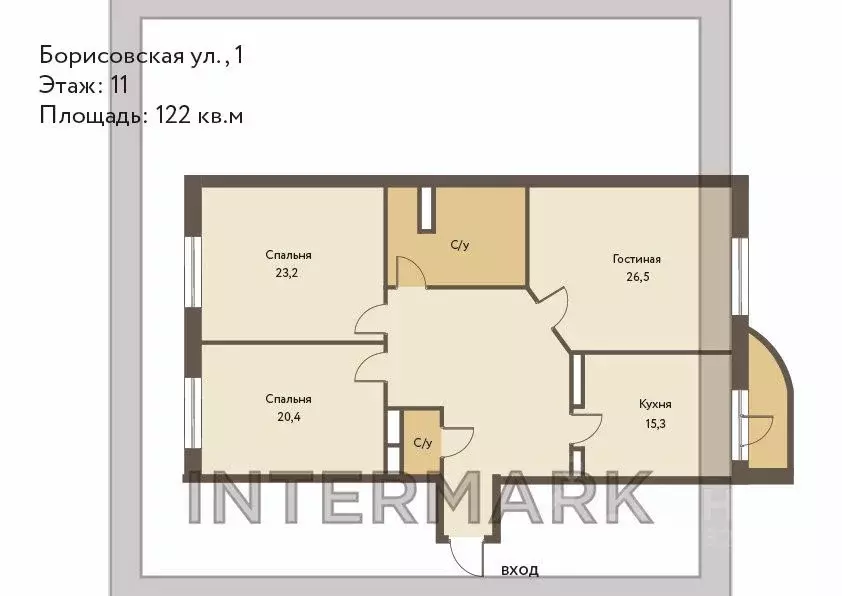3-к кв. Москва Борисовская ул., 1 (122.0 м) - Фото 2