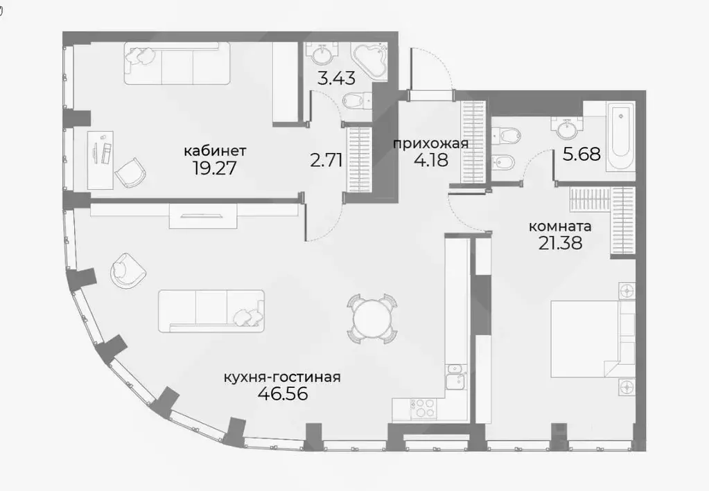 Свободной планировки кв. Москва Дружинниковская ул., 15А (95.0 м) - Фото 1