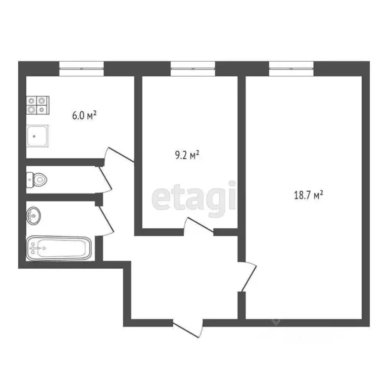 2-к кв. Москва Кустанайская ул., 9К1 (44.1 м) - Фото 1