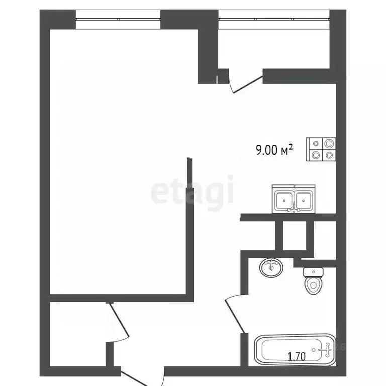 1-к кв. Московская область, Дмитров Сенная ул., 24 (34.3 м) - Фото 2