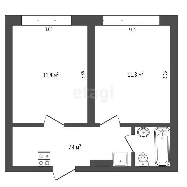 2-комнатная квартира: Железноводск, улица Космонавтов, 30 (33.4 м) - Фото 0