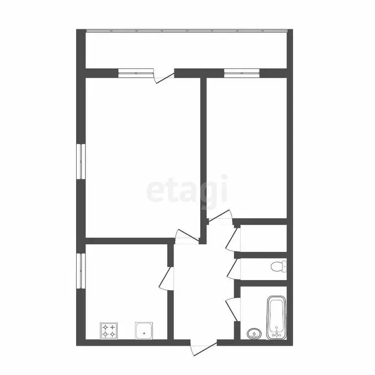 2-комнатная квартира: Тюмень, улица Монтажников, 4 (48.1 м) - Фото 0