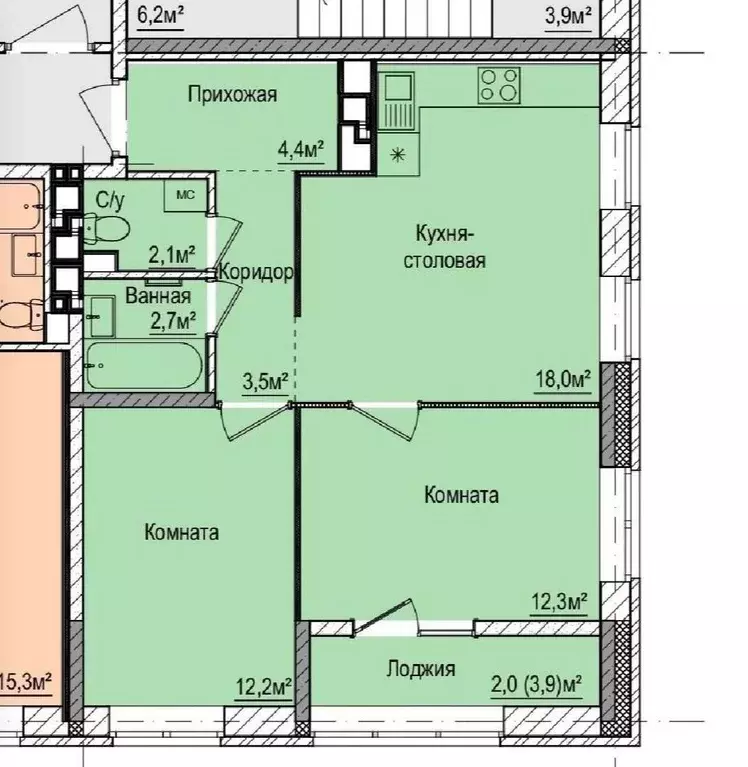 Продаётся 2-к квартира, 57.2 м - Фото 0