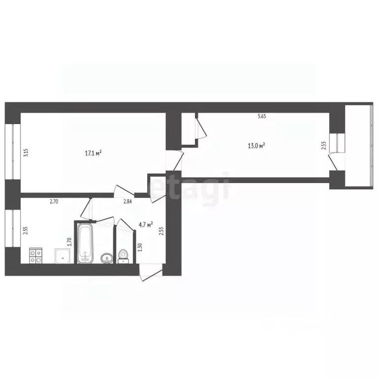 2-к кв. Нижегородская область, Выкса Стахановская ул., 20 (44.1 м) - Фото 1