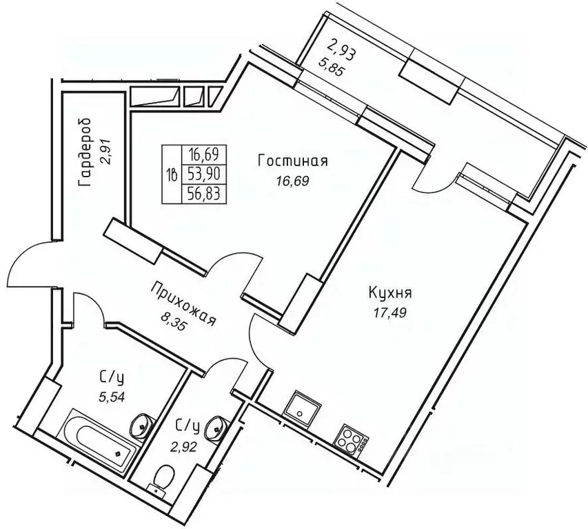 1-к кв. Саха (Якутия), Якутск 11-й кв-л,  (56.83 м) - Фото 0
