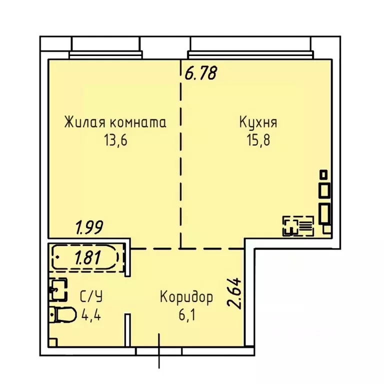 1-к кв. Иркутская область, Иркутск Култукская ул., 16 (39.9 м) - Фото 0