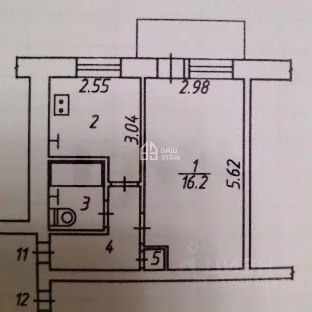 1-к кв. Калужская область, Калуга ул. Гурьянова, 16к1 (30.1 м) - Фото 2