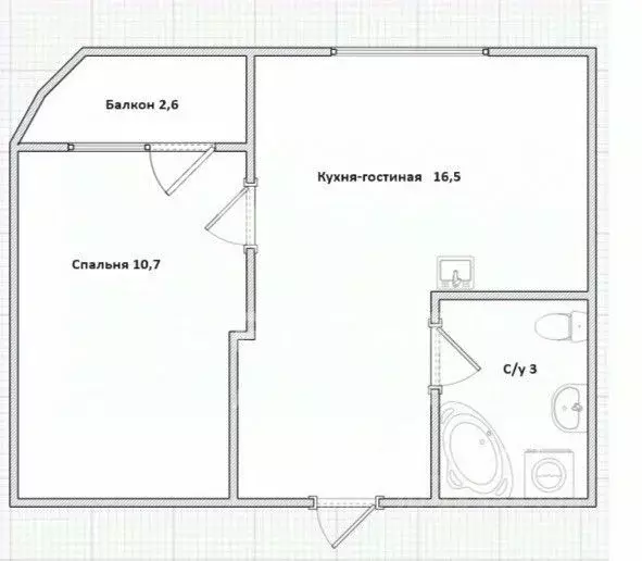 1-к кв. Свердловская область, Екатеринбург ул. Шейнкмана, 86А (32.0 м) - Фото 1