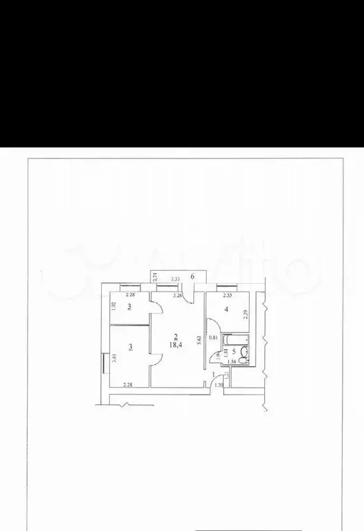 2-к. квартира, 43 м, 4/4 эт. - Фото 0