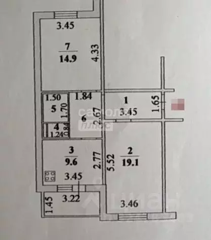 2-к кв. Липецкая область, Липецк Бородинская ул., 76 (62.0 м) - Фото 2